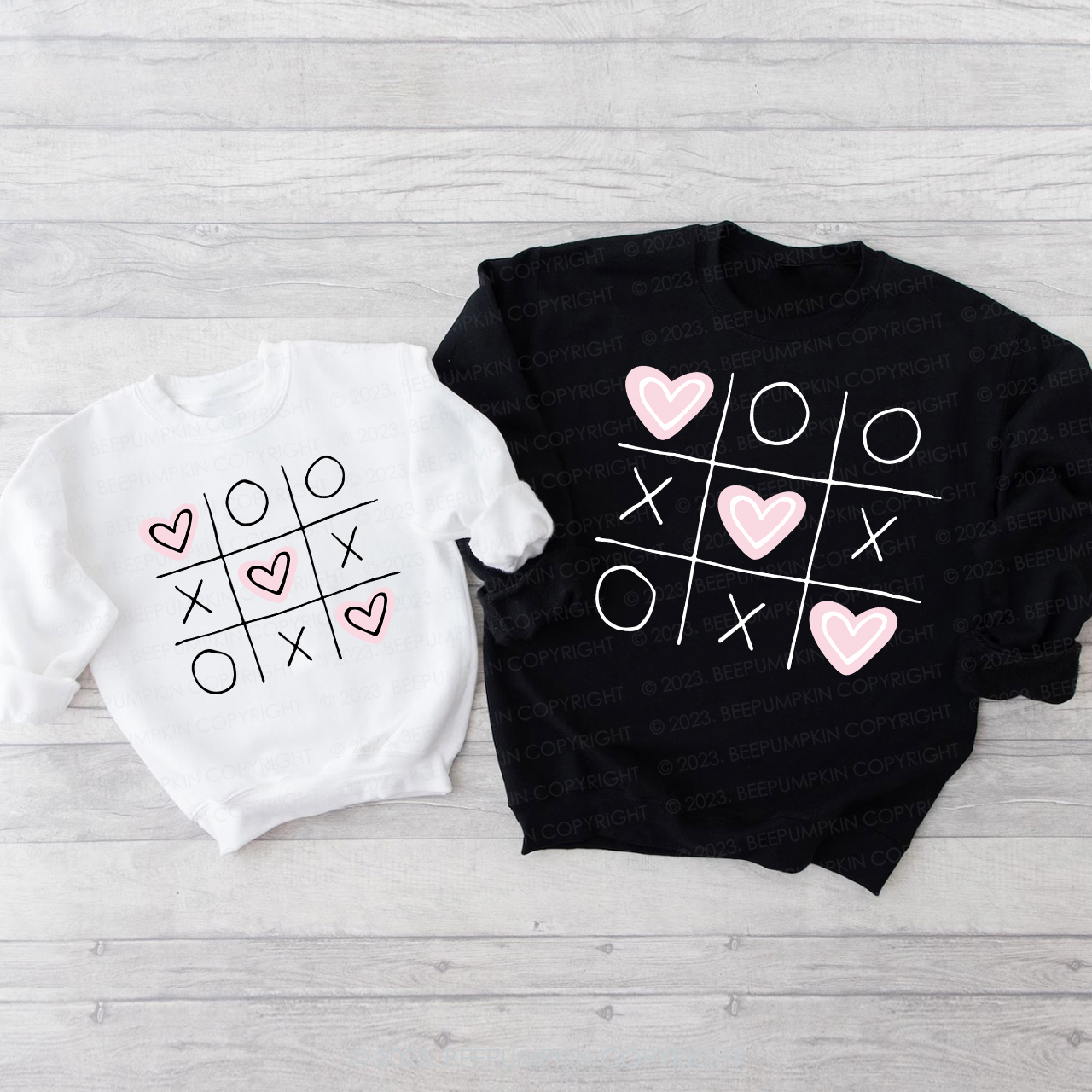 XOXO Love Heart Valentine Matching Sweatshirts