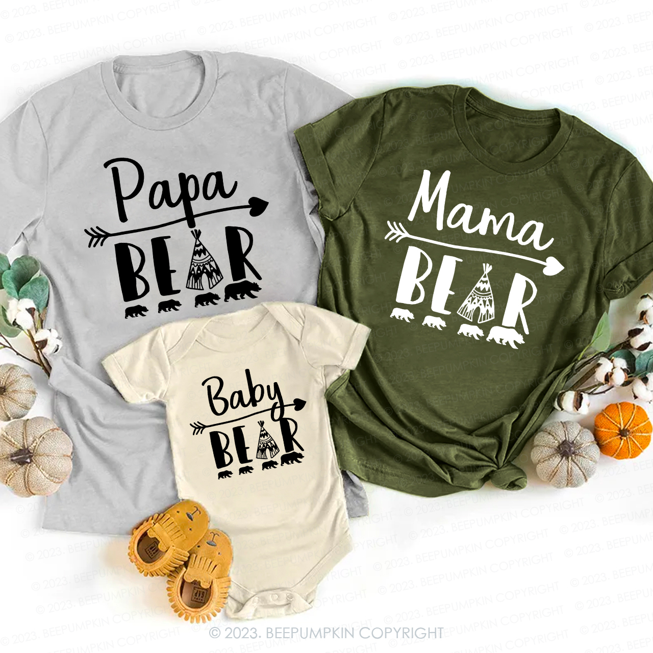 Four Bear Family Matching Shirts 