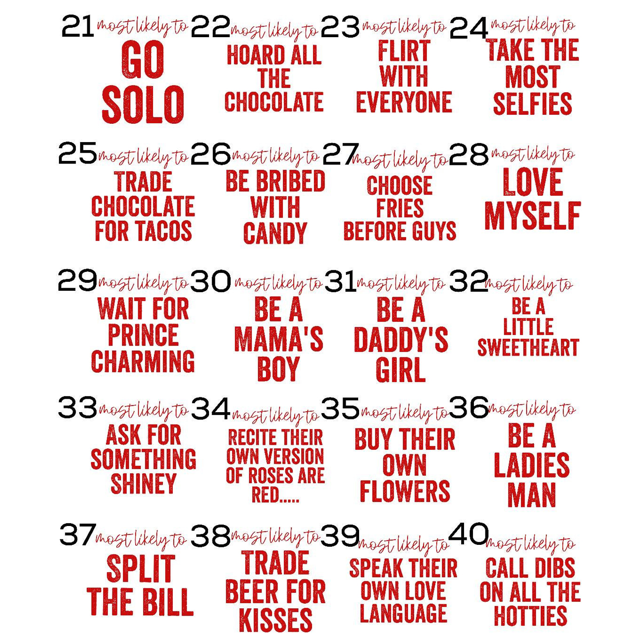 Most Likely To Funny Valentines Party Shirts For Family