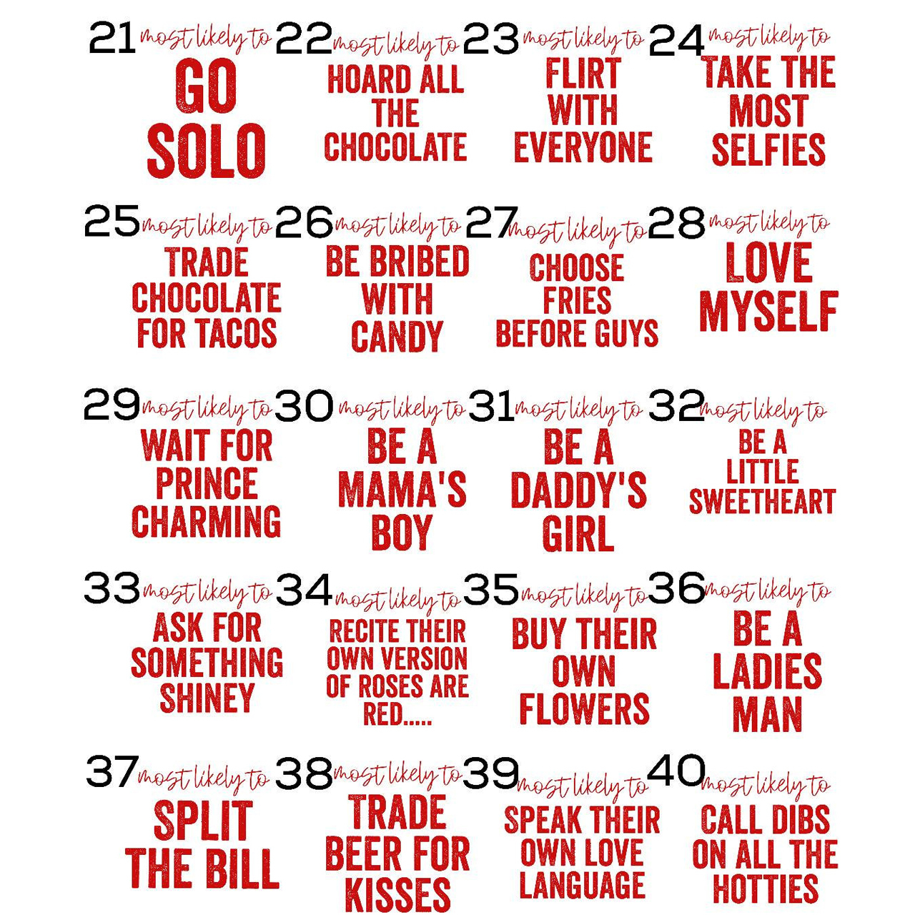 Most Likely To Funny Valentines Party Shirts For Family