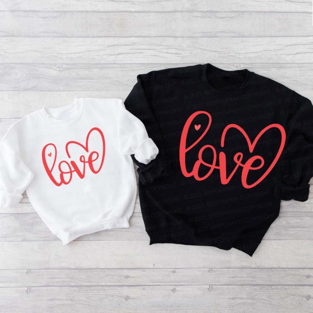 Love & Heart Valentine's Day Matching Sweatshirts