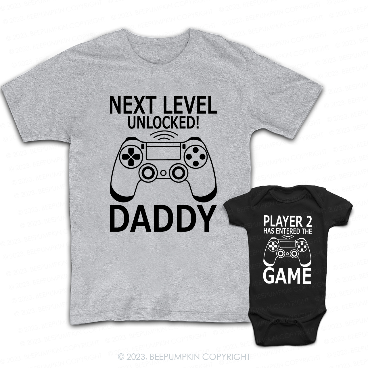 Next Level Unlocked Dad&Me Game Matching Tees