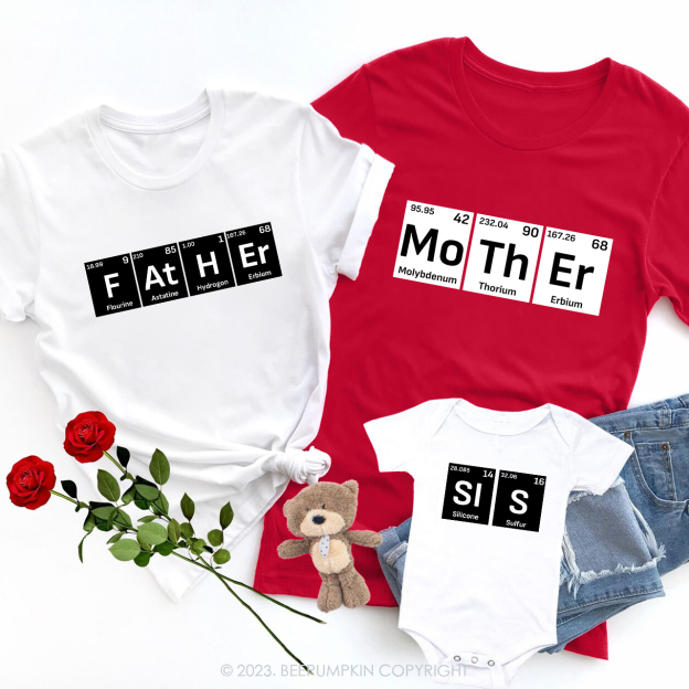 Periodic Table Valentines Family Matching Shirts