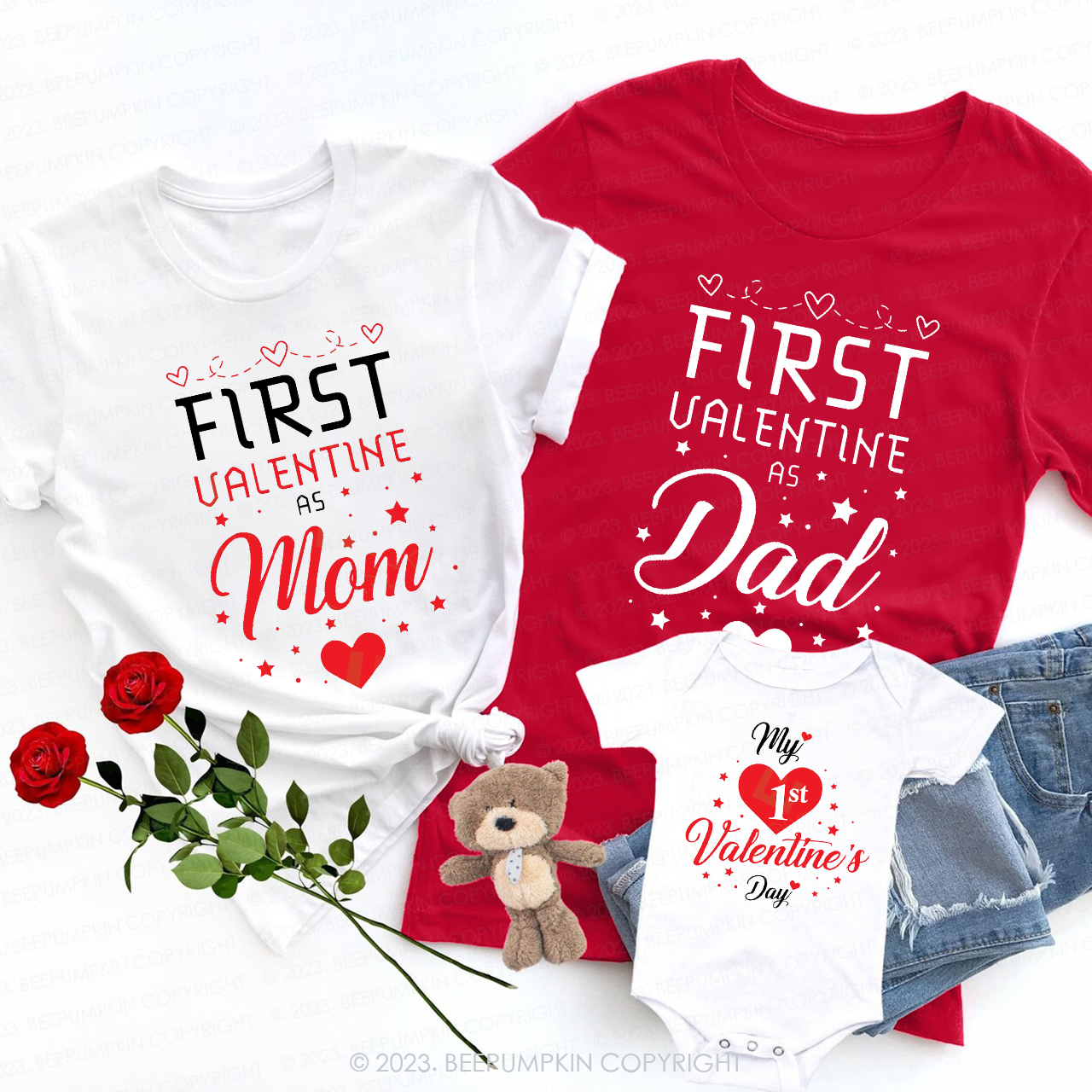 My First Valentine Day Family Matching Shirts