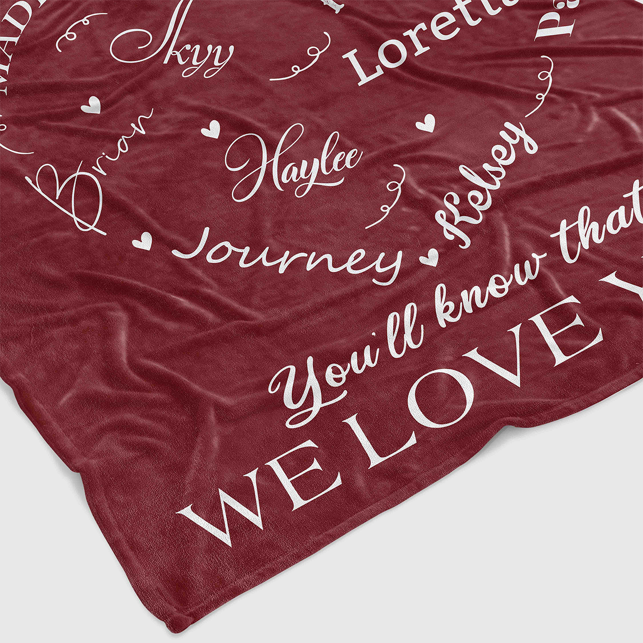 Personalized Name Heart Blanket