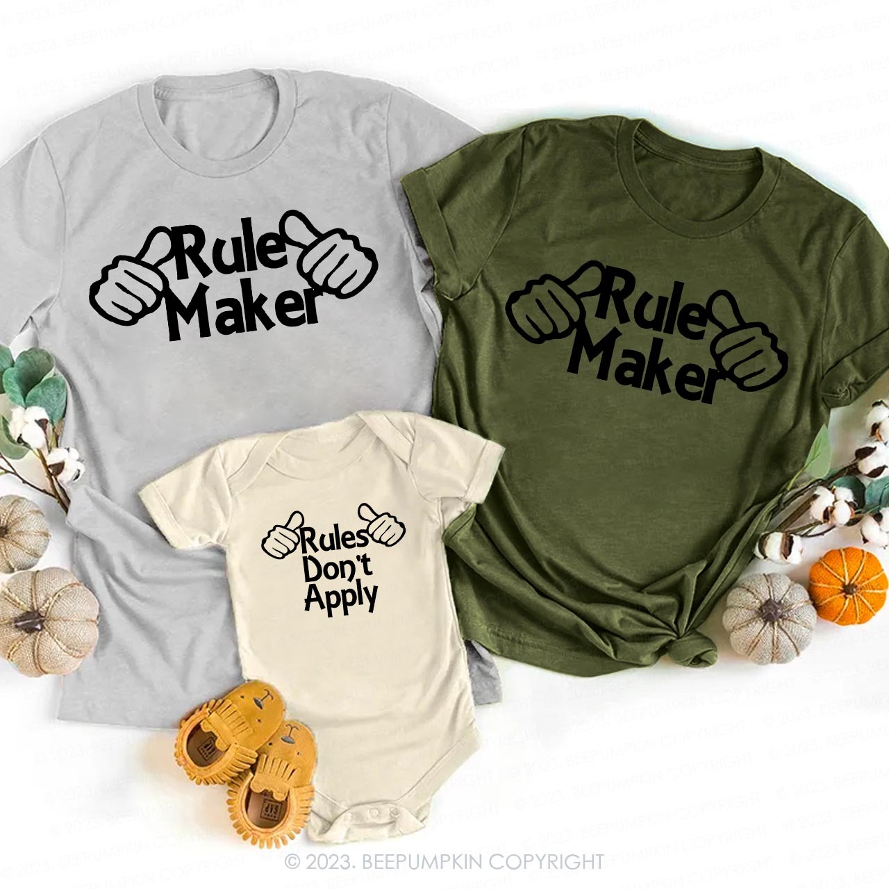 Rule Do Not Apply Thumbs Up Family Matching Shirts 