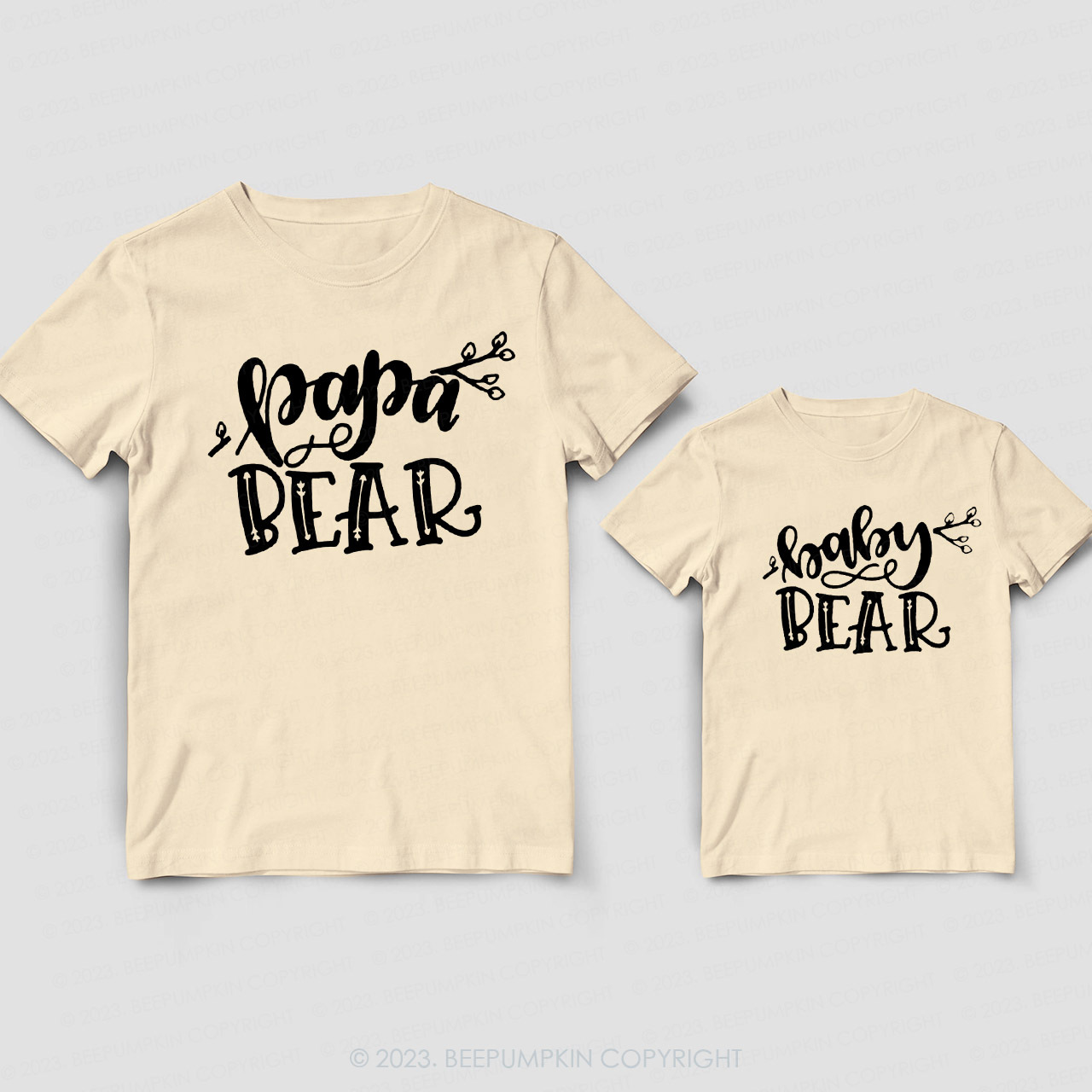 Papa Bear And Baby Bear Matching Dad& Me Shirts