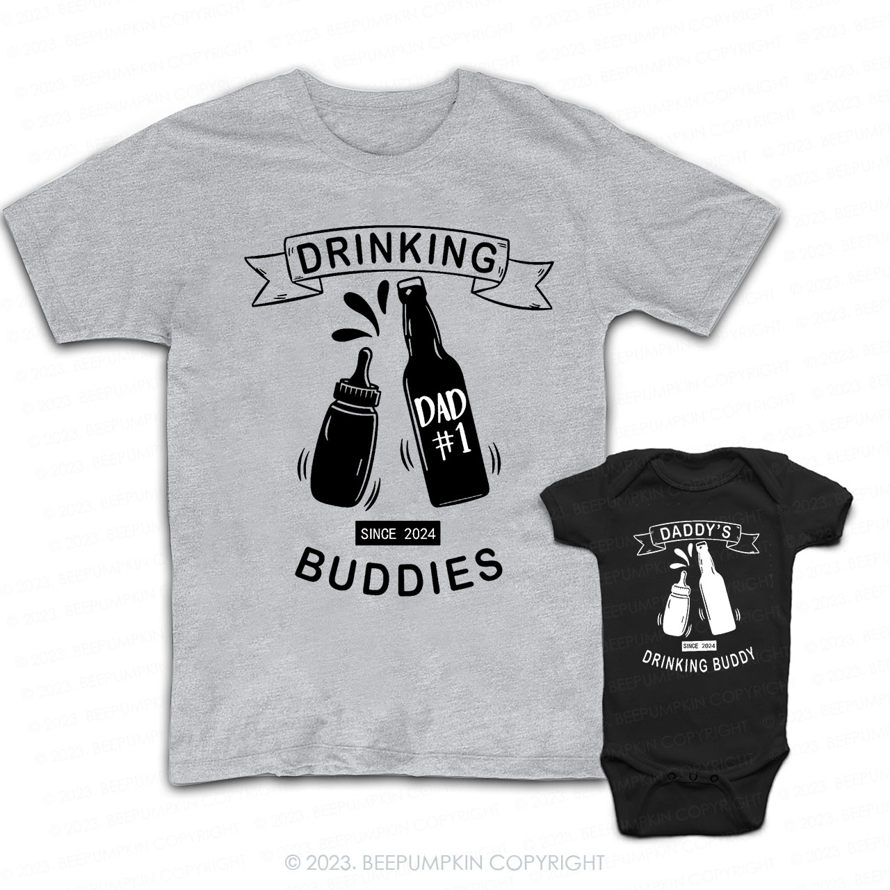 Dads Drinking Buddy Matching Dad& Me Shirts