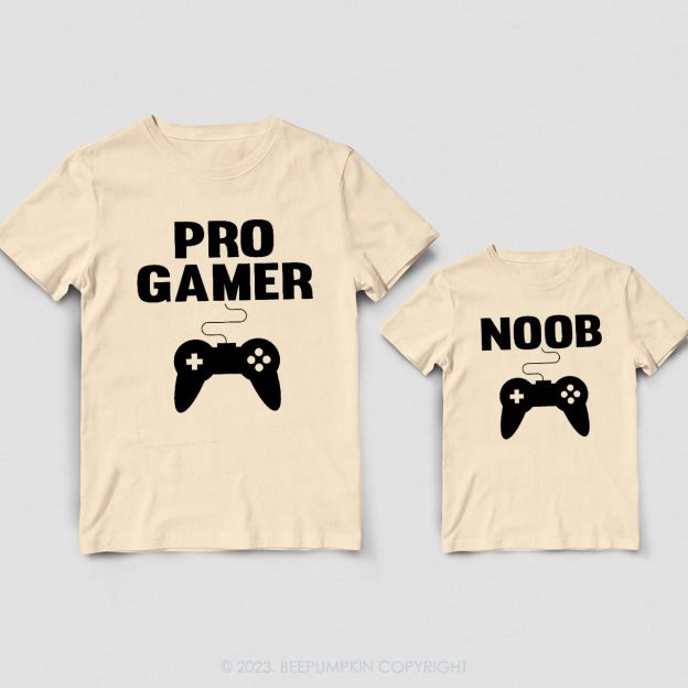 Pro Gamer Noob Matching Shirts For Dad&Me