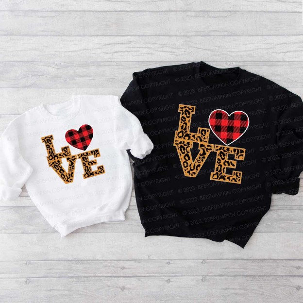 Leopard Print Love Valentine's Family Matching Sweatshirt