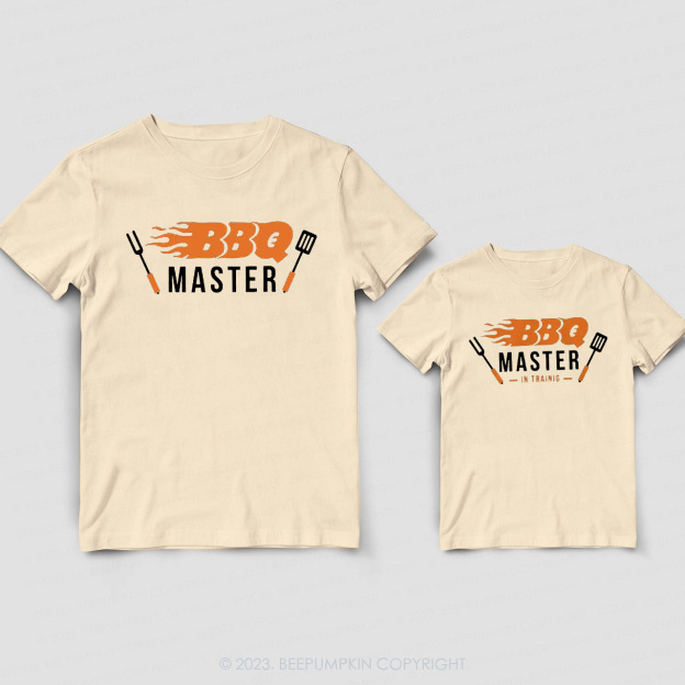 BBQ Master And BBQ Master In Training Matching T-Shirts For Dad&Me