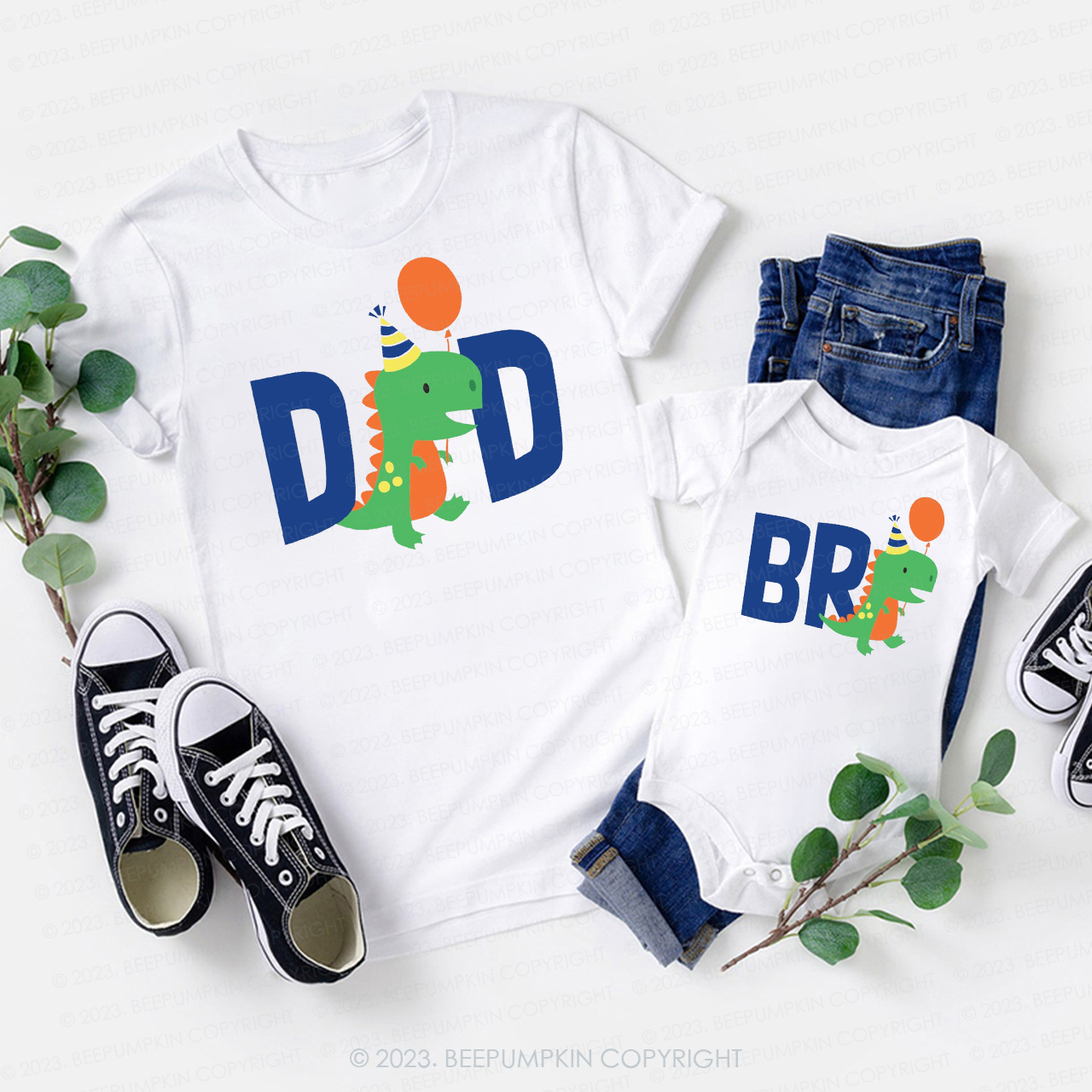 Dinosaur Birthday Family Matching Gift Shirts 