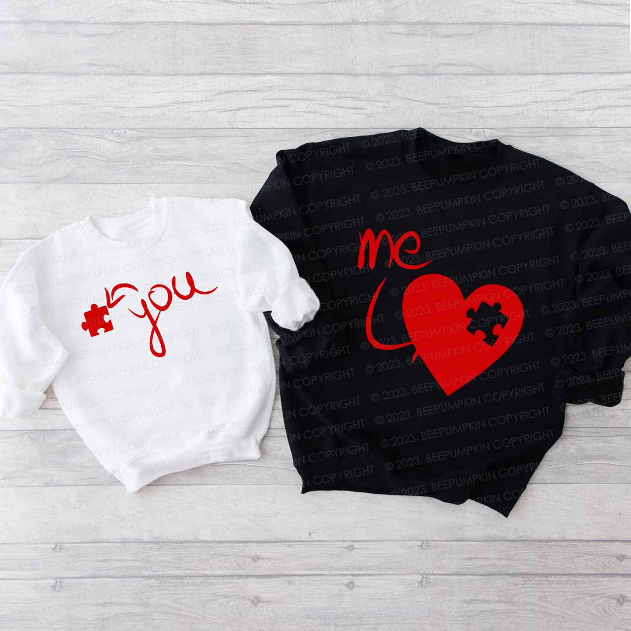 Heart Puzzle Valentine's Family Matching Sweatshirt