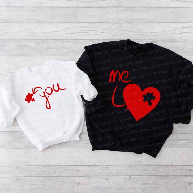 Heart Puzzle Valentine's Family Matching Sweatshirt