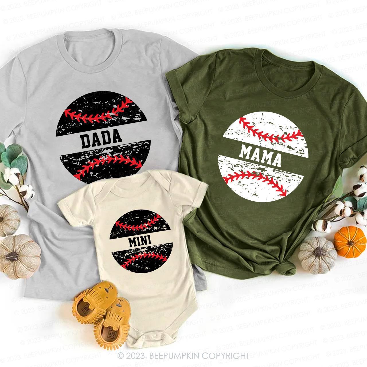 Custom Baseball Name Family Matching Shirts