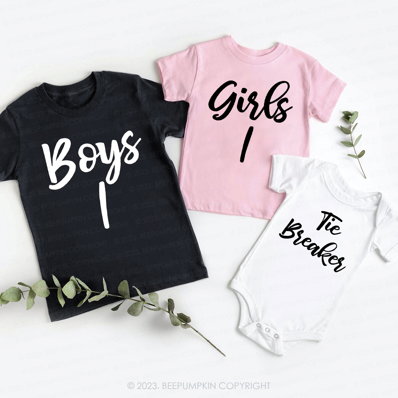 Tie breaker Boys Girls Matching Sibling T-Shirts