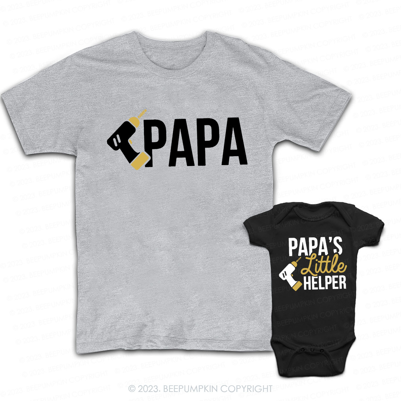 Papa And Papa's Little Helper Dad & Me Matching T-Shirts