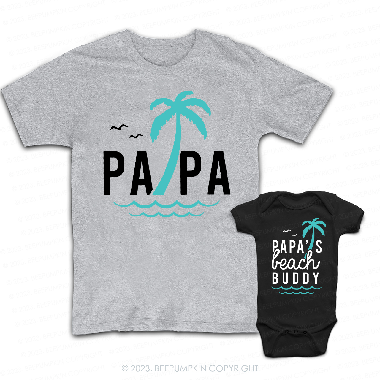 Papa And Papa's Beach Buddy Dad & Me Matching T-Shirts