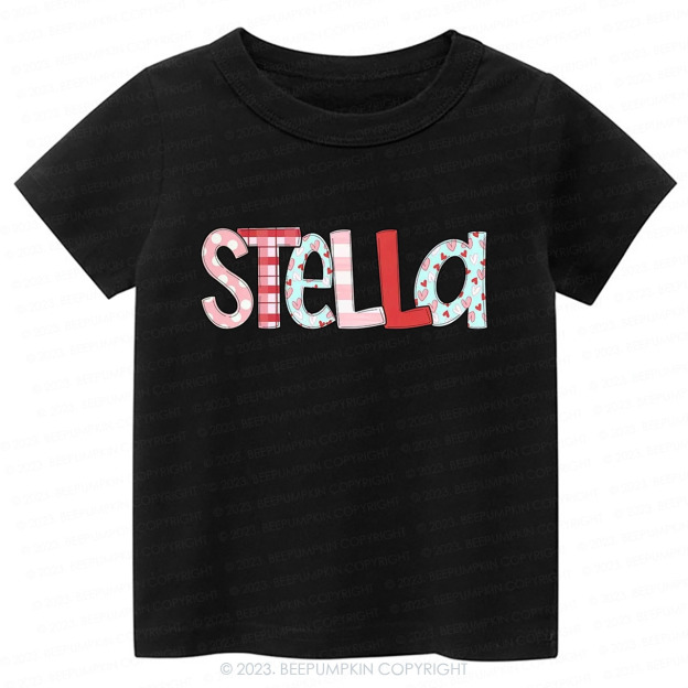 Personalized NAME Valentine's Day Kids Tees