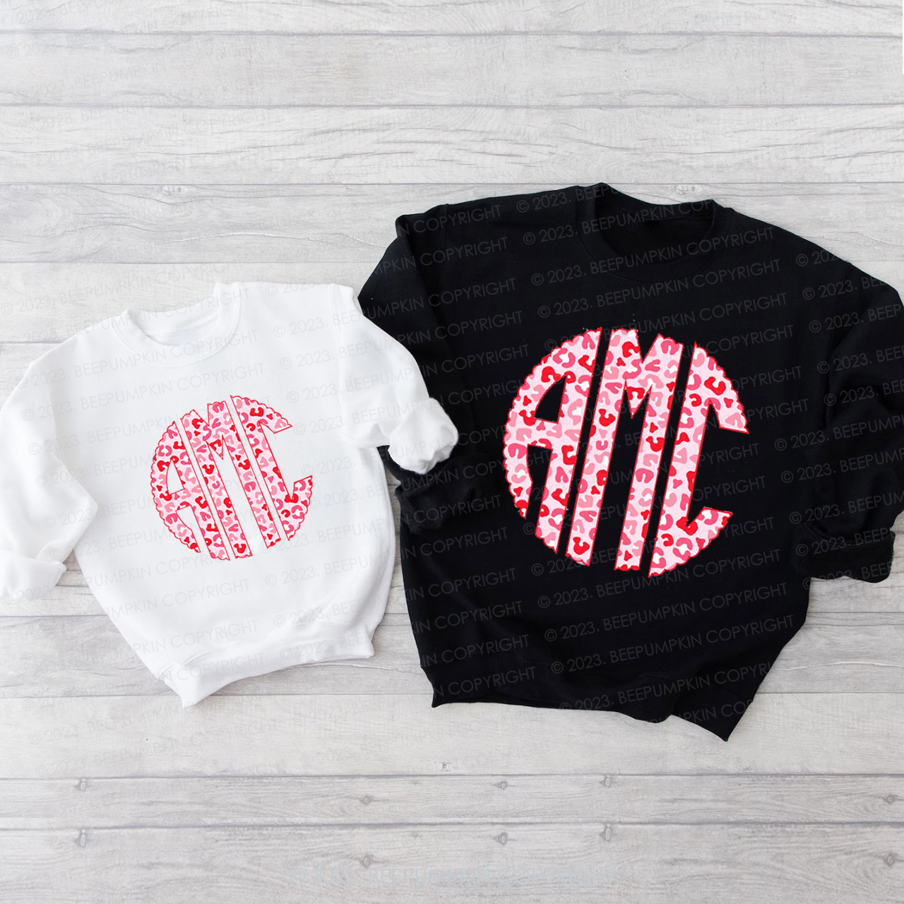 Monogram Personalized  Valentine's Family Matching Sweatshirt