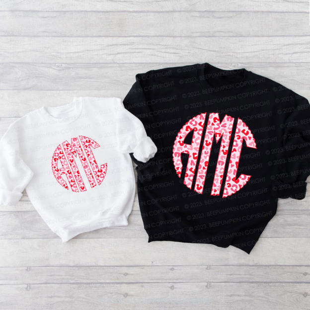 Monogram Personalized  Valentine's Family Matching Sweatshirt