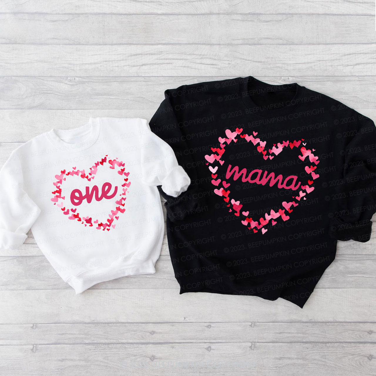 Flower Wreath Little Sweetheart Matching Sweatshirts