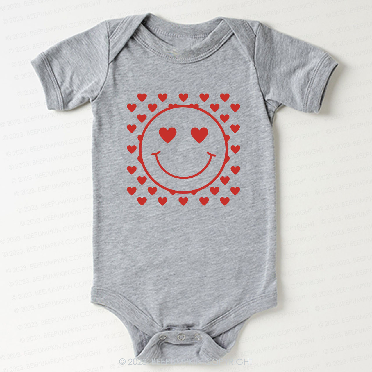 Love Smile Face Valentines Day Bodysuit For Baby