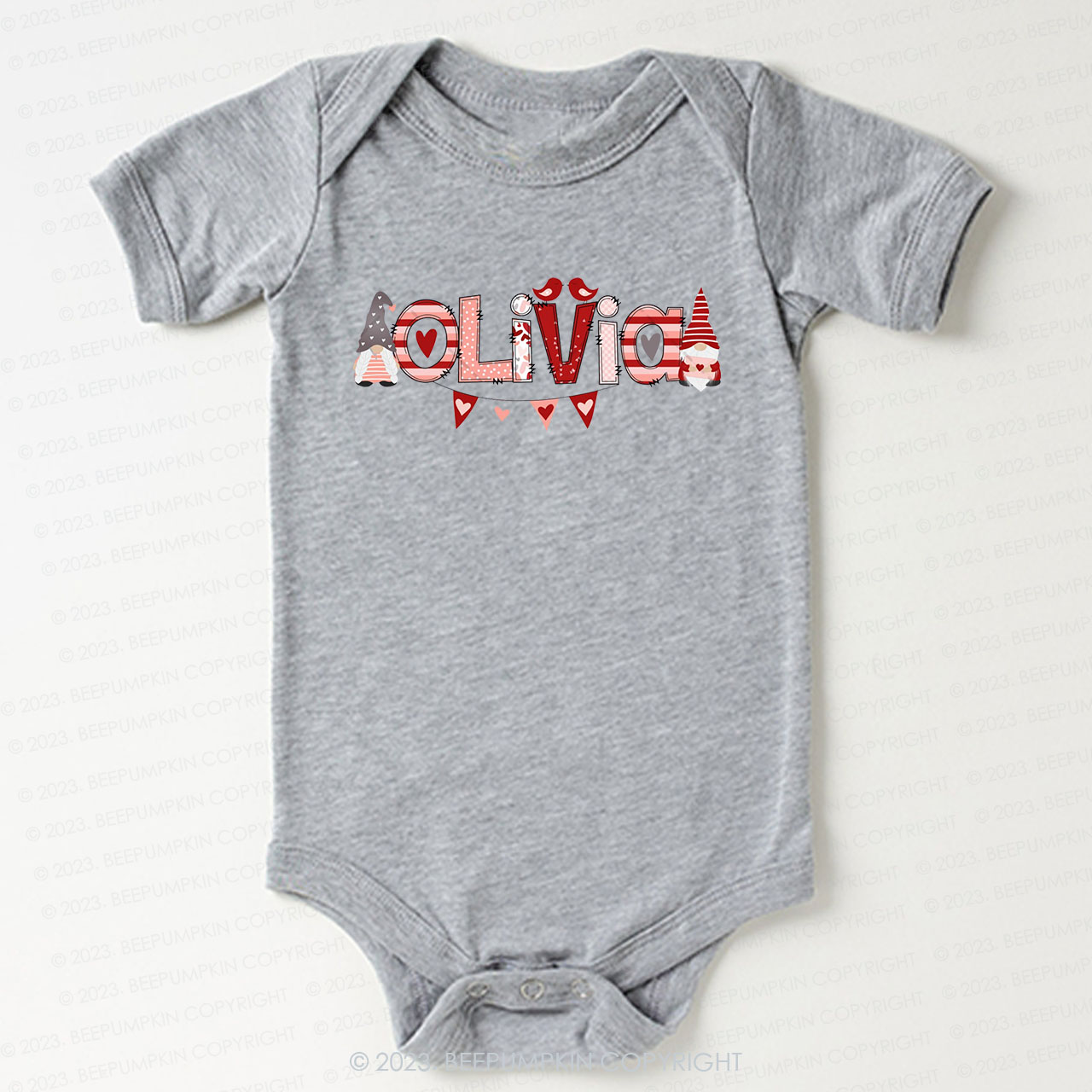 ABCDE Valentine's Day Alphabet Bodysuit For Baby