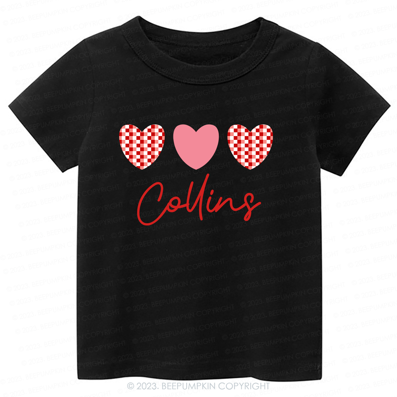 Plaid Heart Valentine's Day Kids Tees