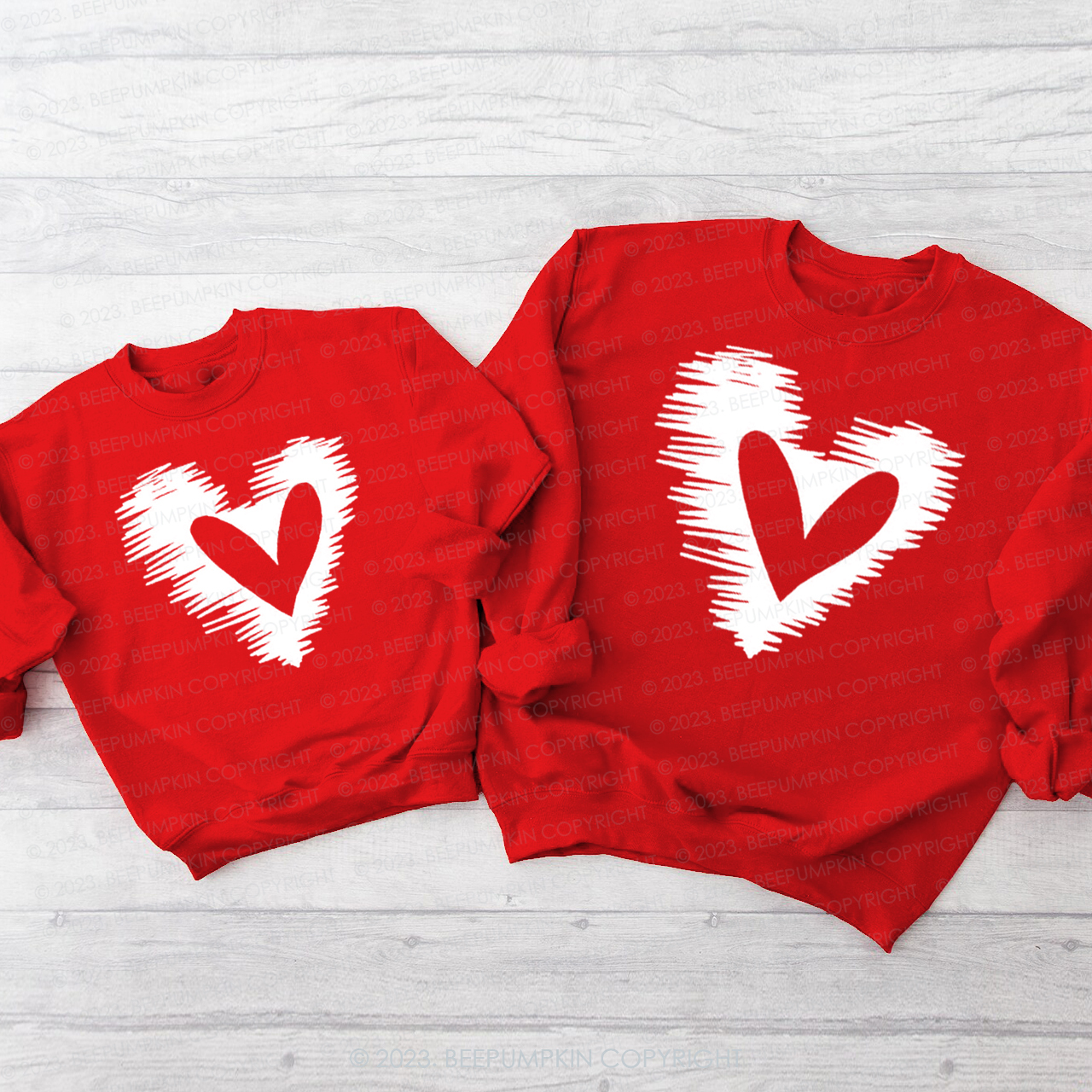 Couple Doodle Hearts Matching Valentine��s Sweatshirt
