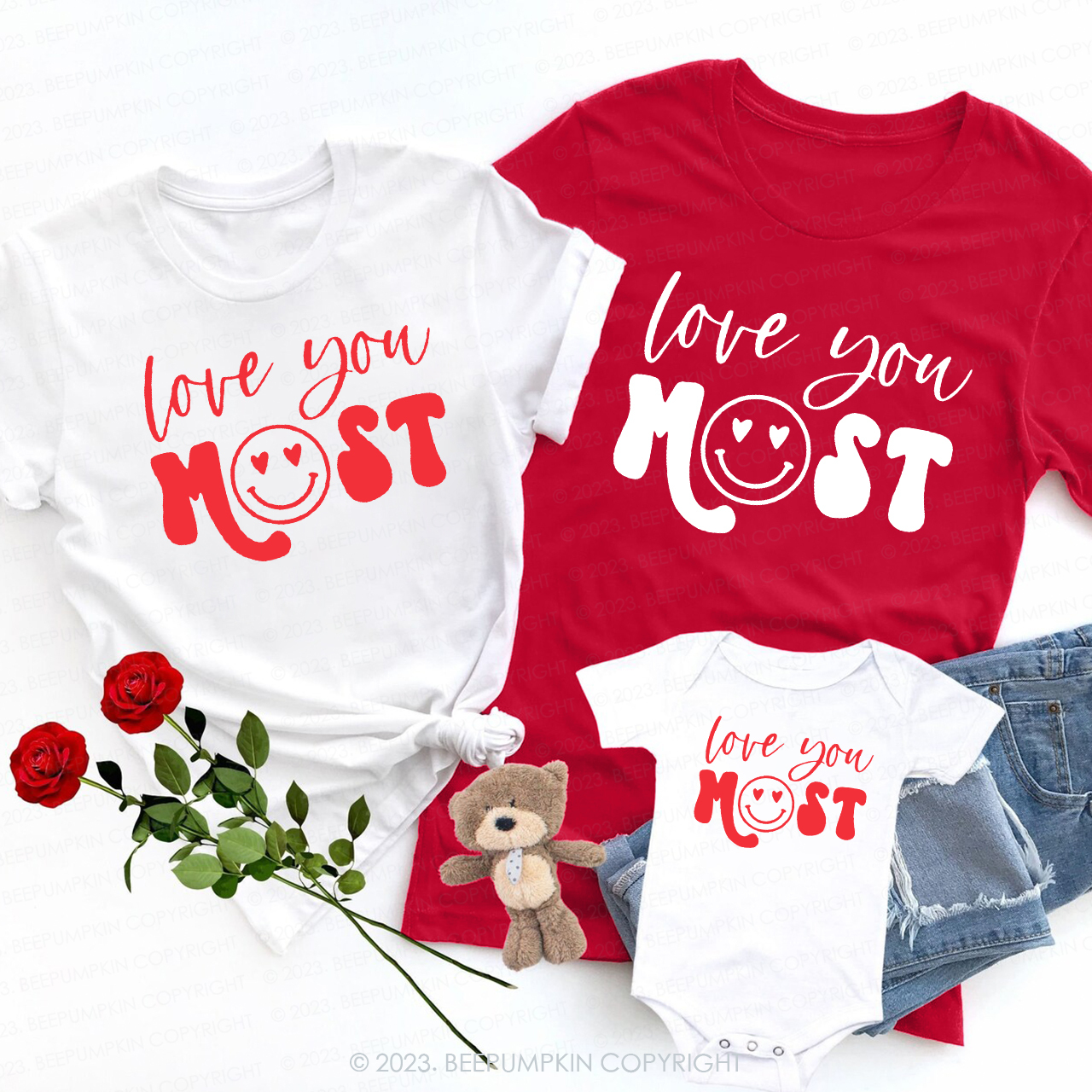 Love You Most Matching Valentine��s Shirts