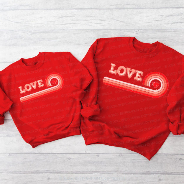 Retro Rainbow Matching Valentine��s Sweatshirt
