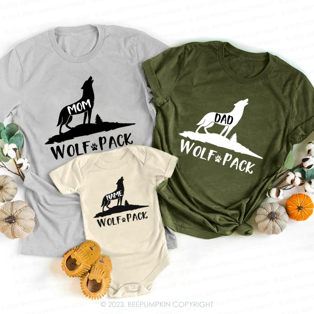 Personalized Wolf Pack Family Matching Shirts