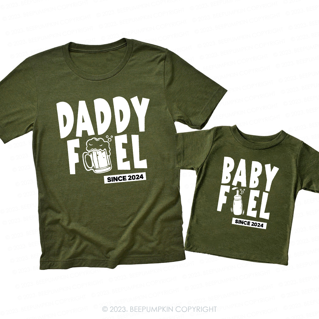 Daddy Fuel Baby Fuel Drinking Buddies Dad & Me Matching T-Shirts