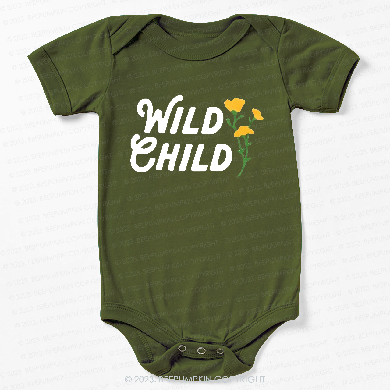 Wild Child Yellow Flowers  Bodysuit For Baby