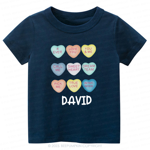 Personalized Colourful Valentine Heart -Toddler Tees