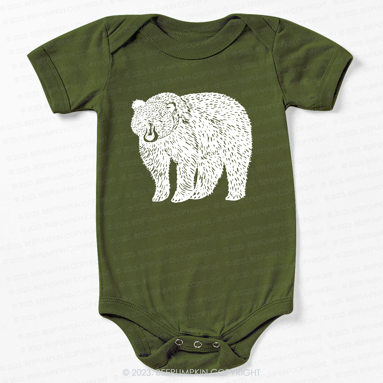 Organic Animal Bear Bodysuit For Baby