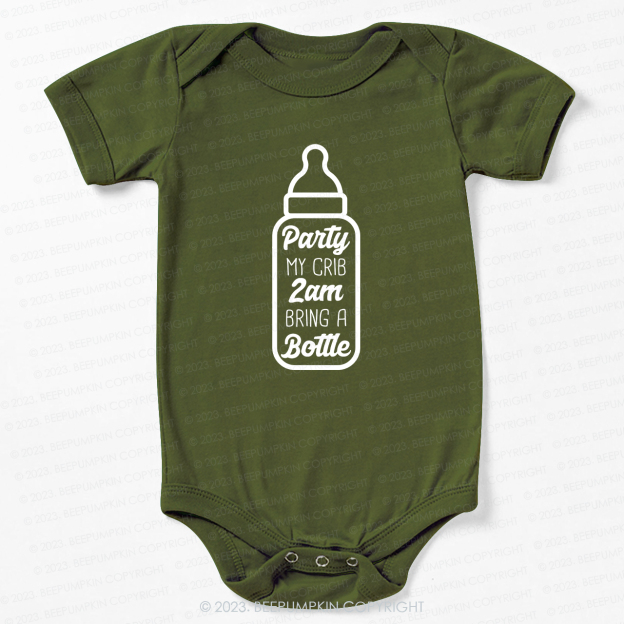 Party My Crib 2am Bring A Bottle Bodysuit For Baby