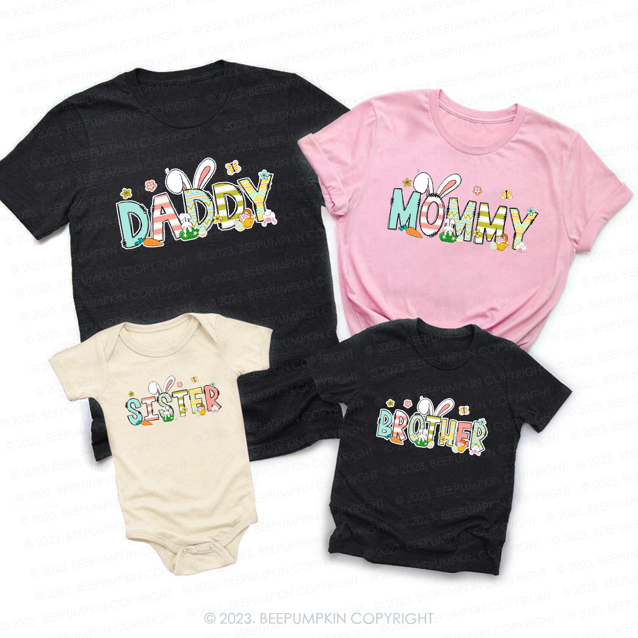 Custom Easter Bunny Family Matching Shirts