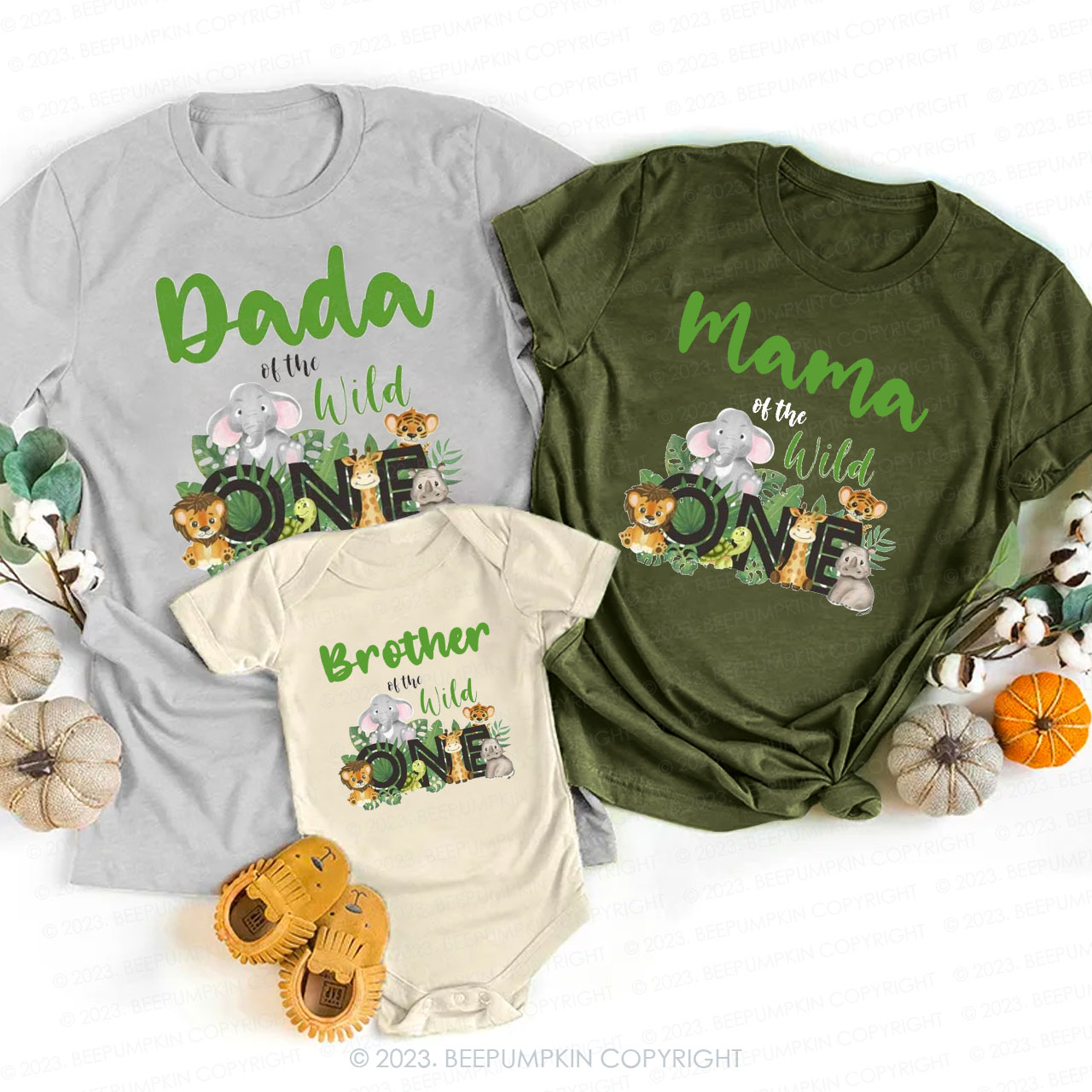  Jungle Safari Wild One Family Matching Shirts