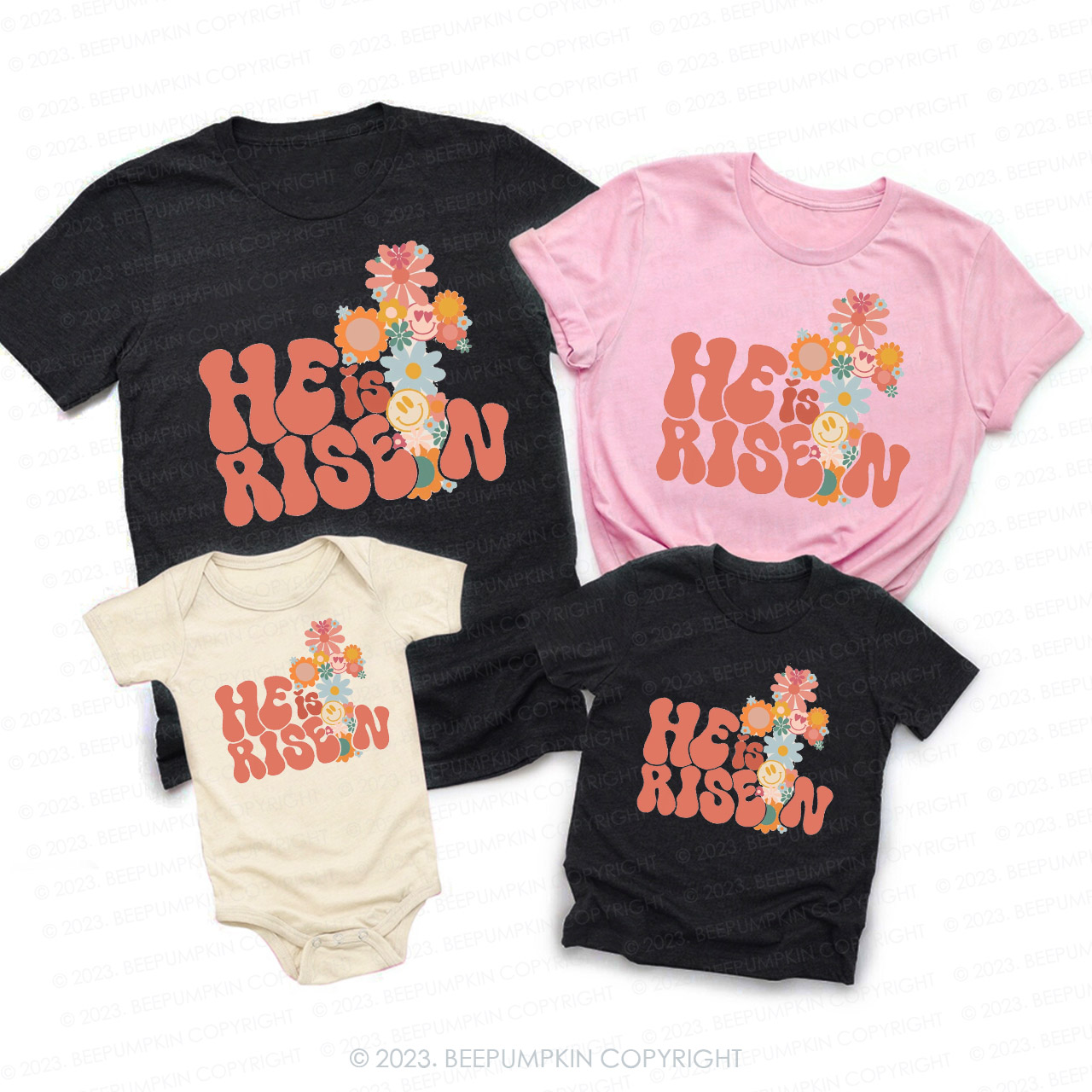 He Is Risen Easter Matching Shirts