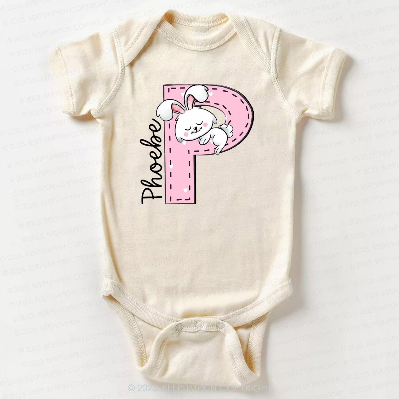 Custom Name Easter Bunny Bodysuit For Baby