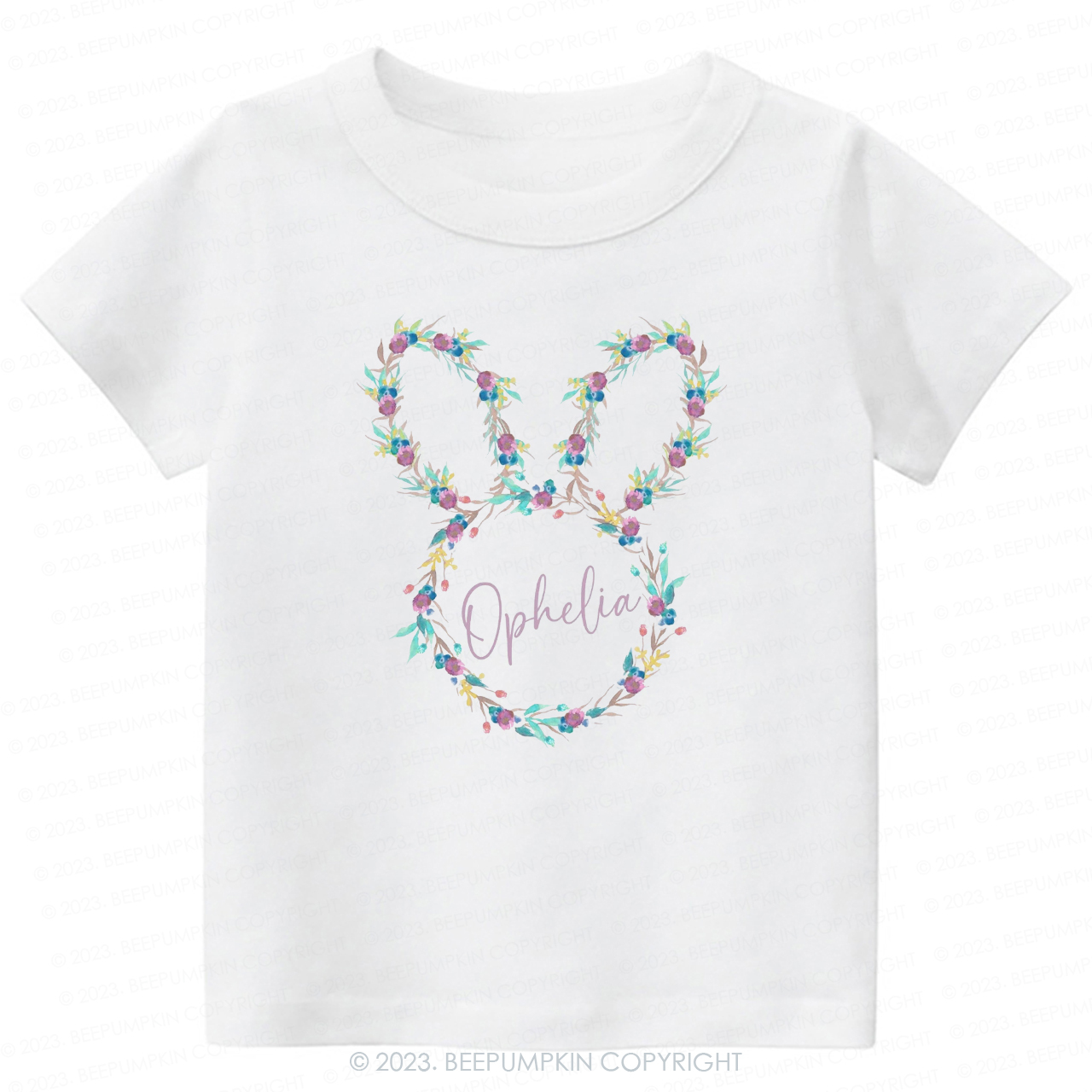 Floral Bunny Head Easter -Toddler Tees