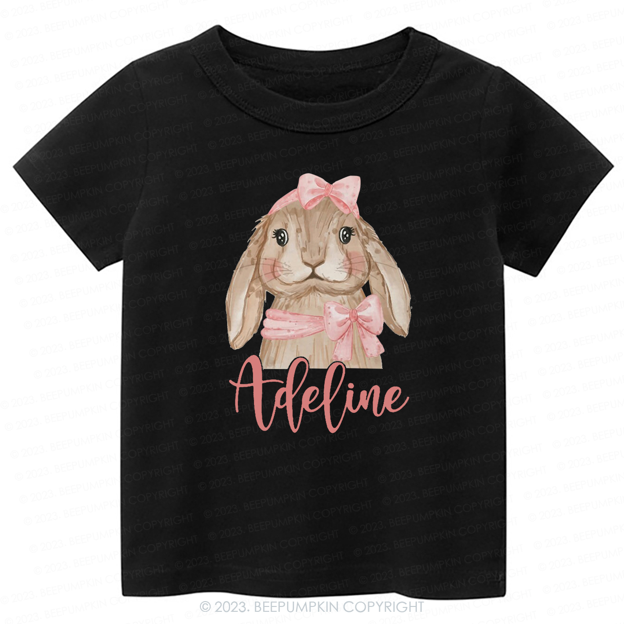 Easter Pink Bow Bunny -Toddler Tees