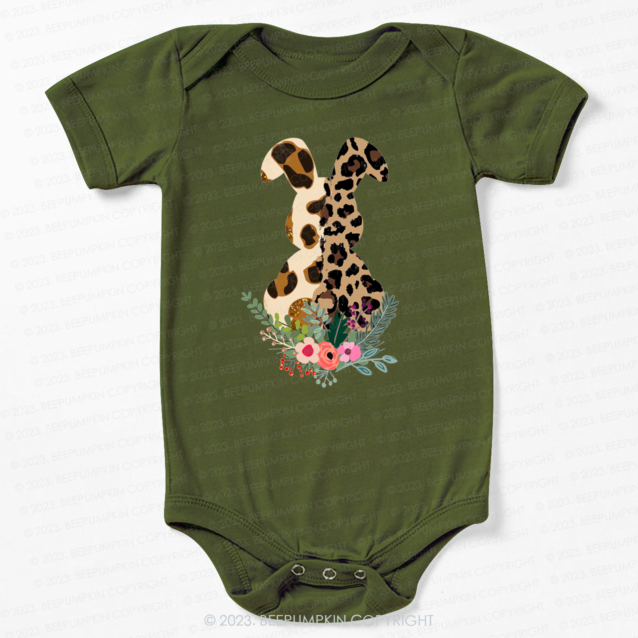 Leopard Bunny Easter Bodysuit For Baby