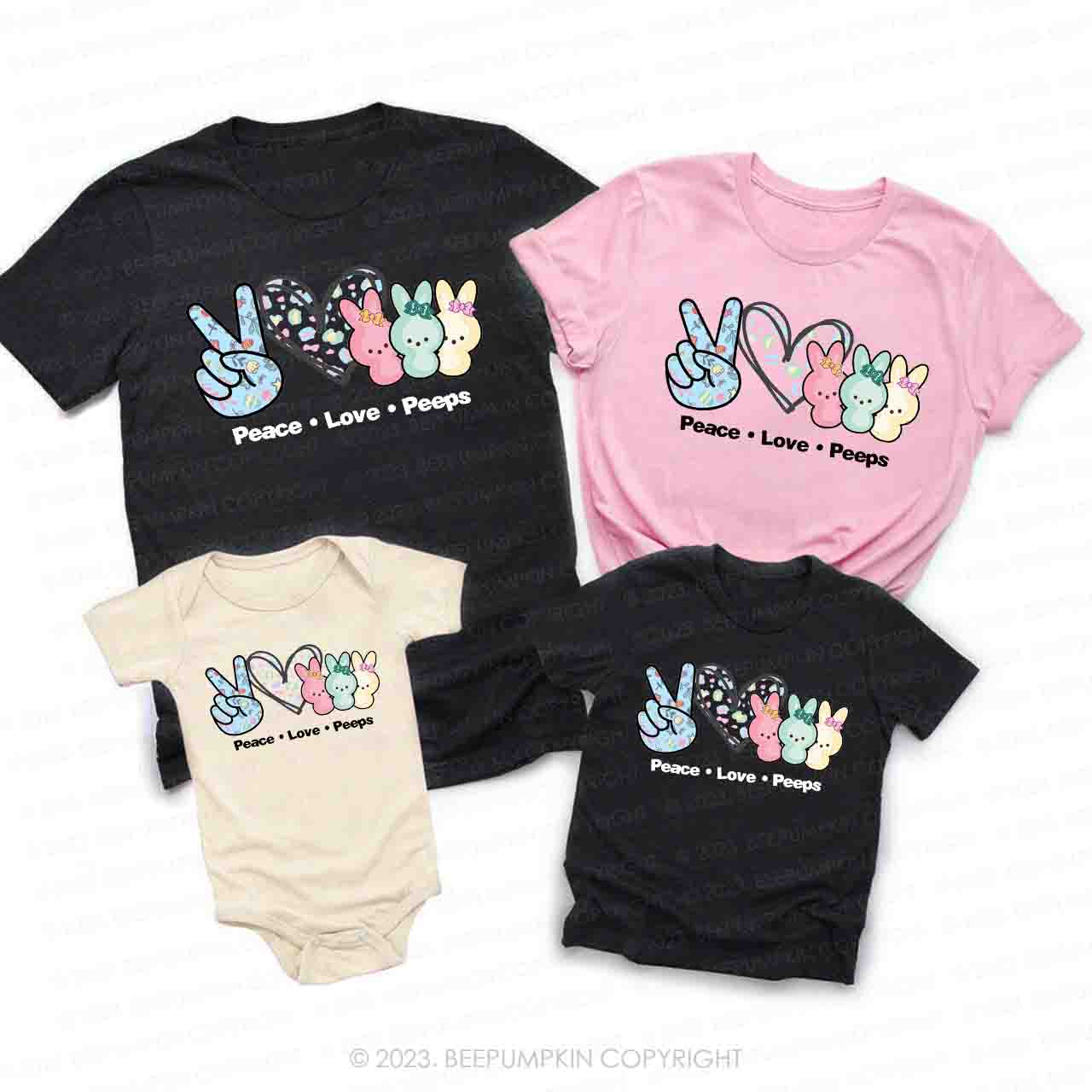 Peace Love Peeps Matching Group Easter Shirts