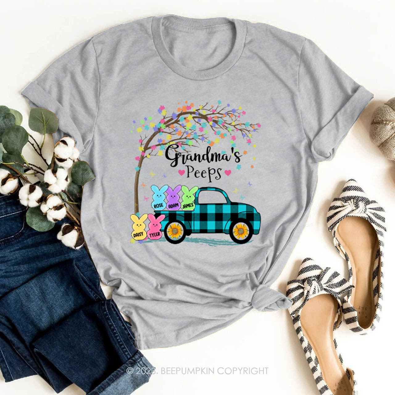 Personalized Grandma Peeps Easter Tees