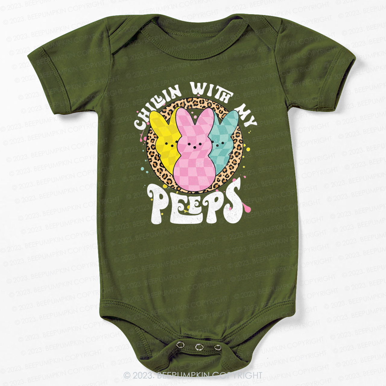 Chillin' with My Peeps Leopard Bodysuit For Baby