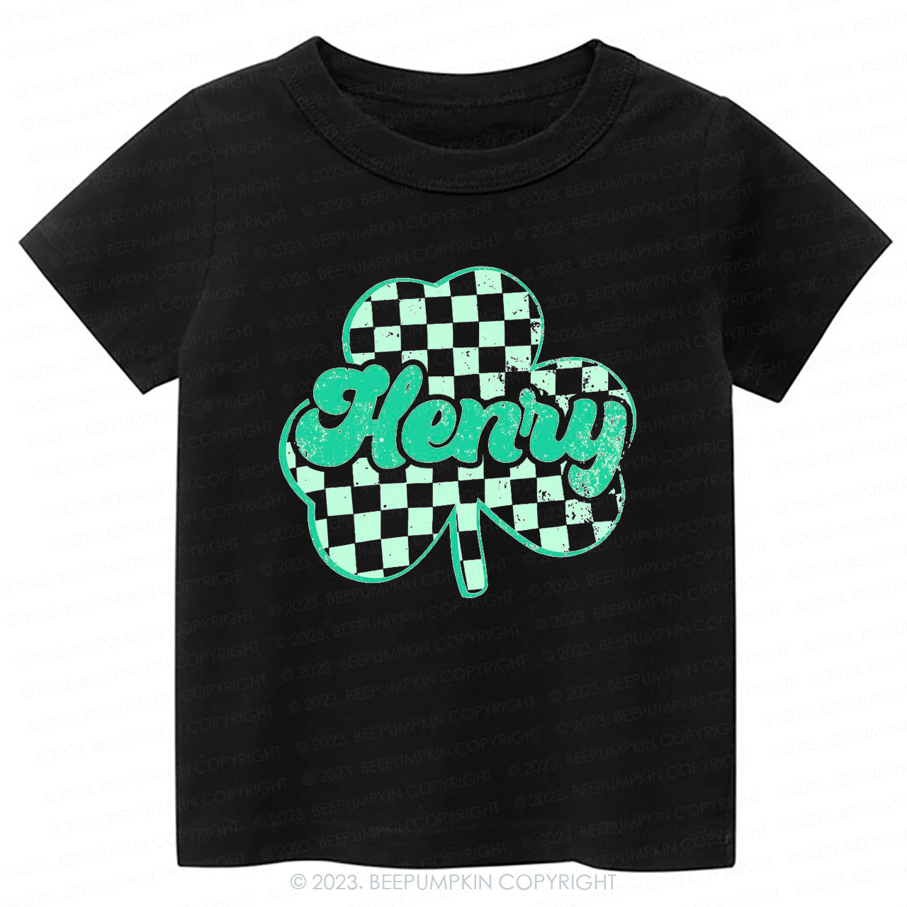 Clover Leaf with Name -Toddler&Kids Tees For St.Patricks day