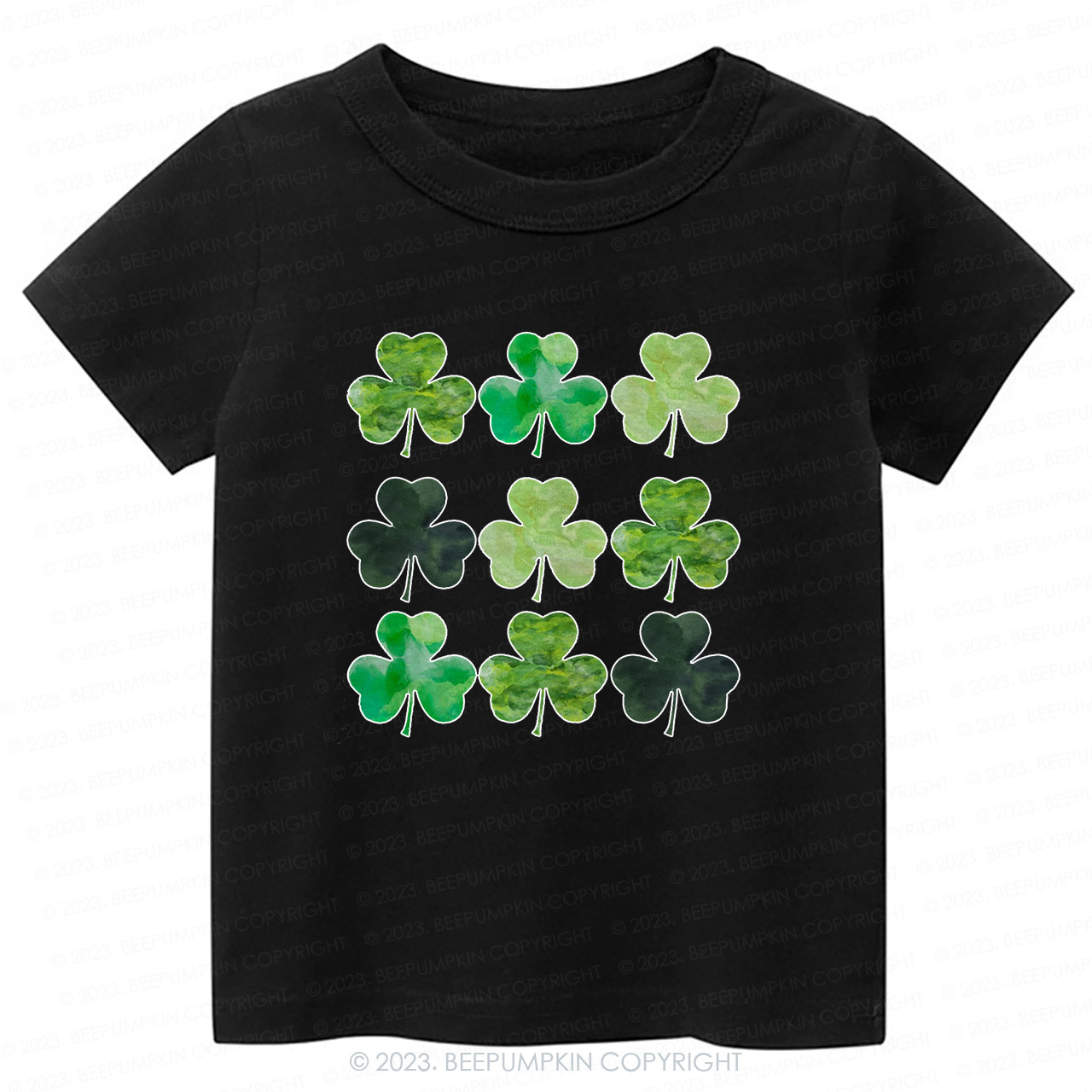Watercolor Clovers St.Patricks Day-Toddler&Kids Tees